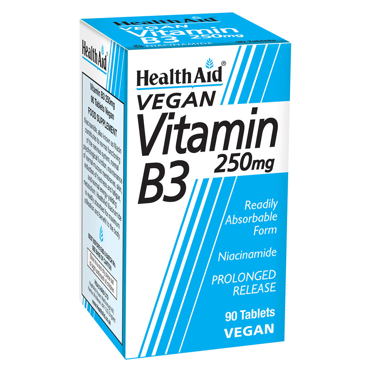 Vitamin B3 (Niacinamide) 250mg - Prolonged Release - 90 Tablets