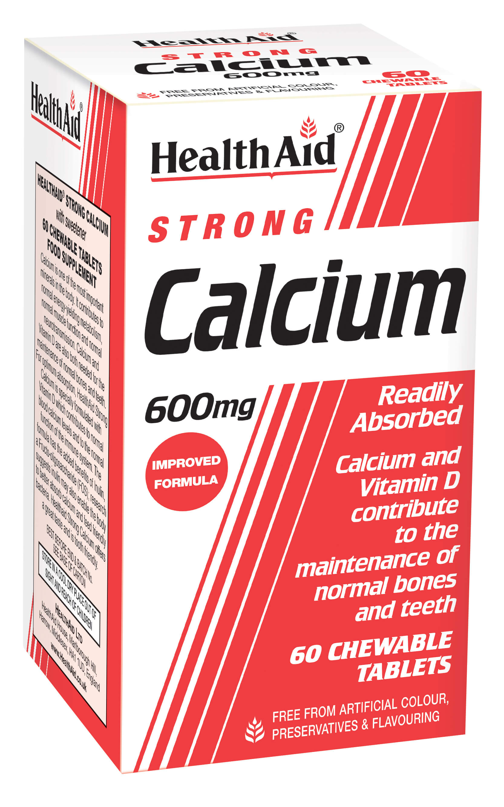 Calcium 600mg - Chewable - 60 Tablets