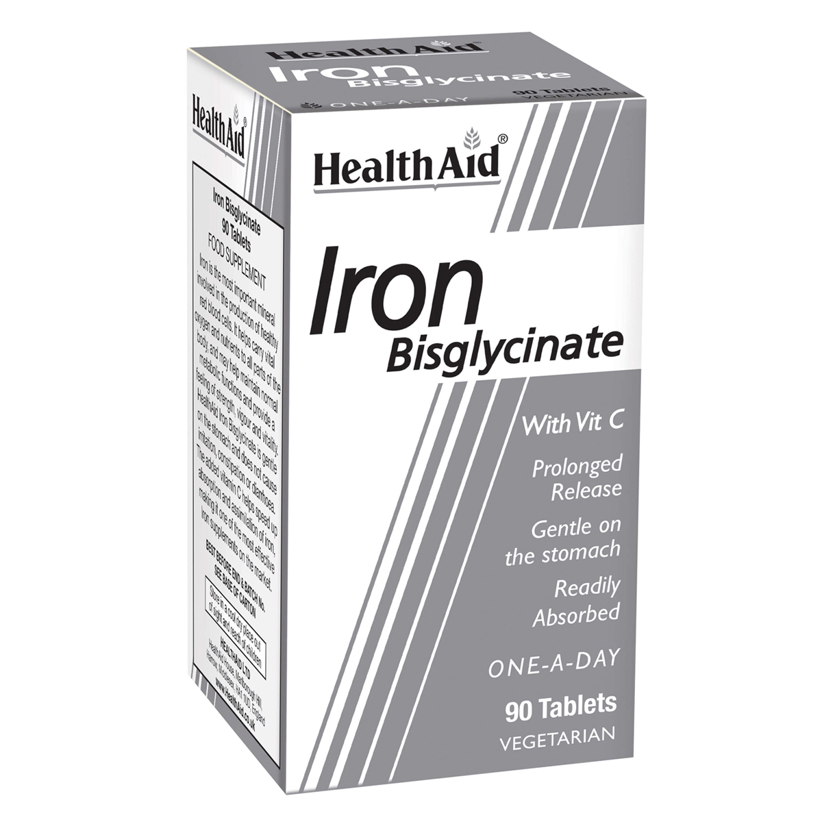 Iron Bisglycinate (Iron with Vitamin C) - 90 Tablets