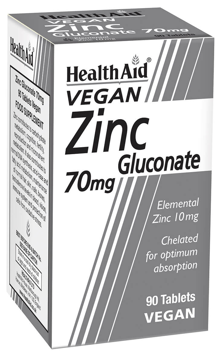 Zinc Gluconate 70mg (10mg elemental Zinc) - 90 Tablets