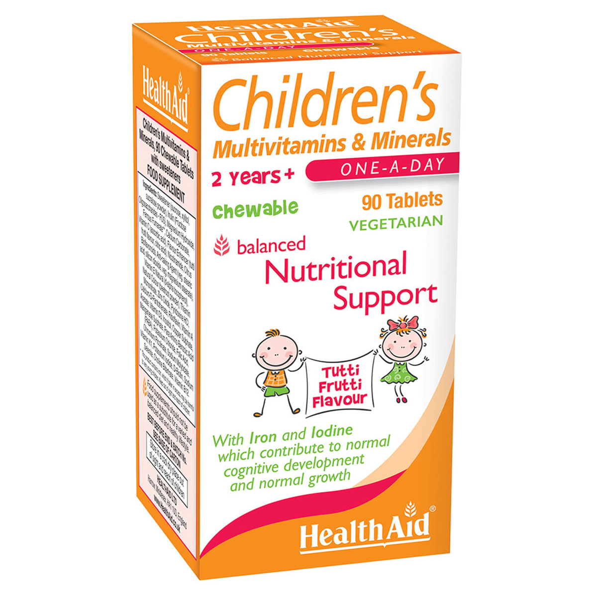 Children's Multivitamin + Minerals - Chewable (Tutti-fruity Flavour) - 90 Tablets