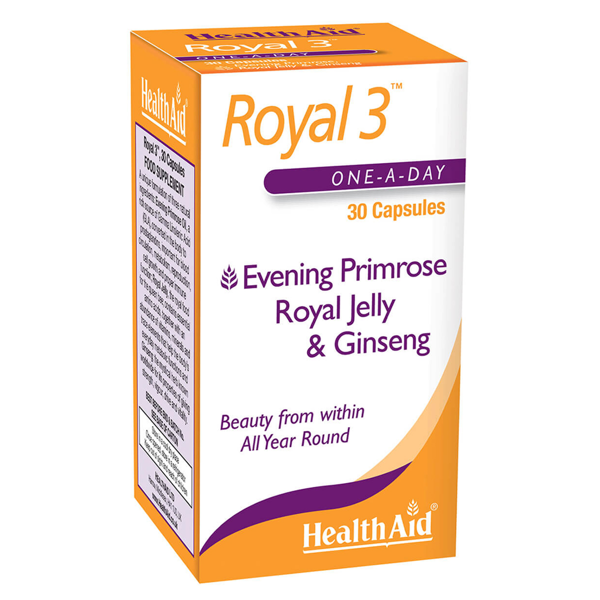 Royal +3™ (Royal Jelly + E.P.O. + Korean Ginseng) - 30 Capsules