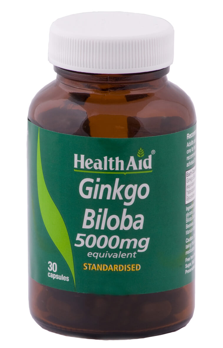 Ginkgo Biloba Extract  5000mg  Equivalent - 30 Capsules